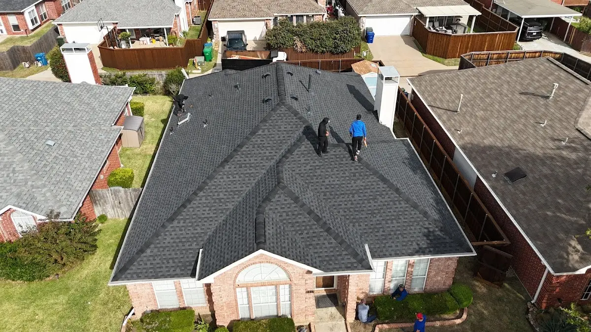 Slate & Tile Roof Repair work in progress on a Lamar property